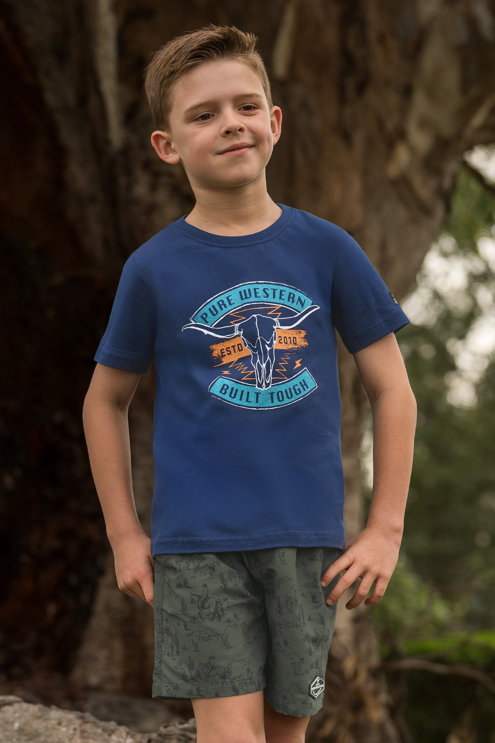 Pure Western Boys Dale S/S Tee (P6S3503319) Navy