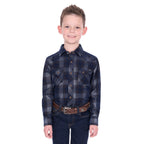 Pure Western Boys Harley L/S Shirt (P6W3100166) Navy/Tan
