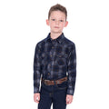 Pure Western Boys Harley L/S Shirt (P6W3100166) Navy/Tan