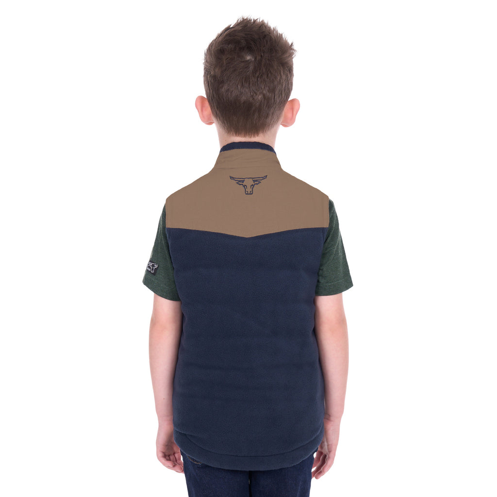 Pure Western Boys Jamie Reversible Vest (P6W3603181) Stone/Navy