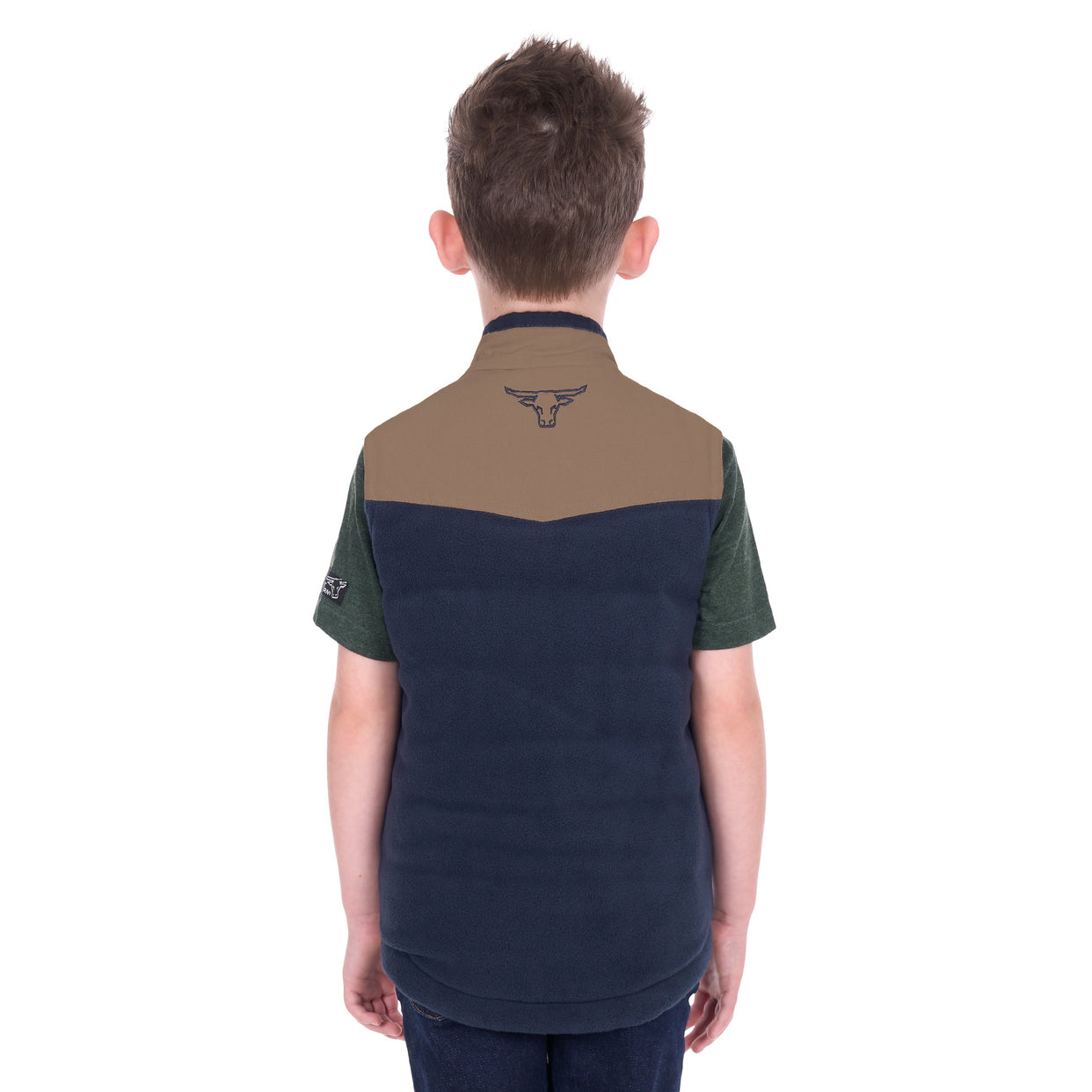Pure Western Boys Jamie Reversible Vest (P6W3603181) Stone/Navy
