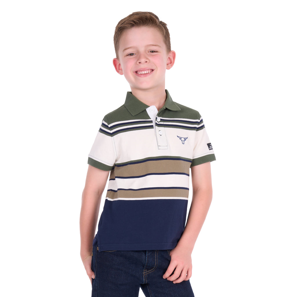 Pure Western Boys Jay S/S Polo (P6S3500322) Green/Navy