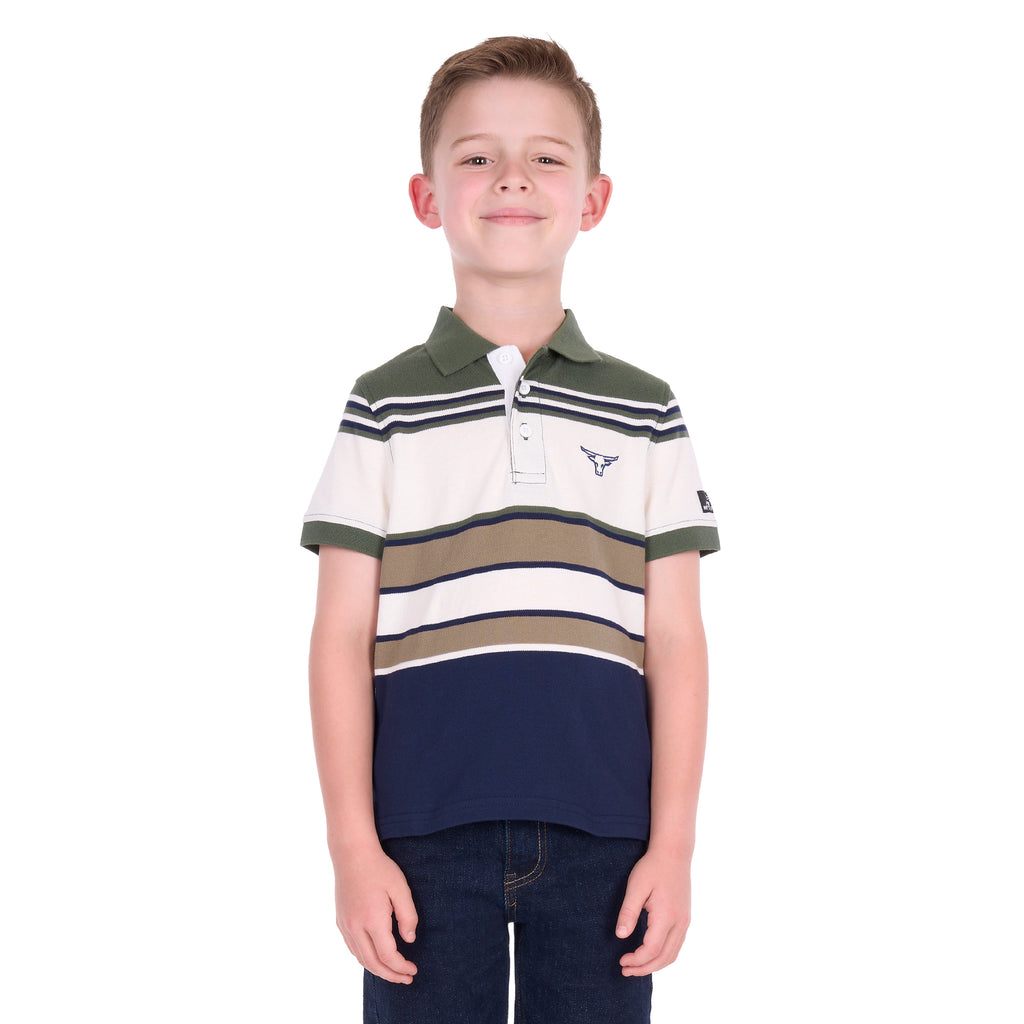 Pure Western Boys Jay S/S Polo (P6S3500322) Green/Navy