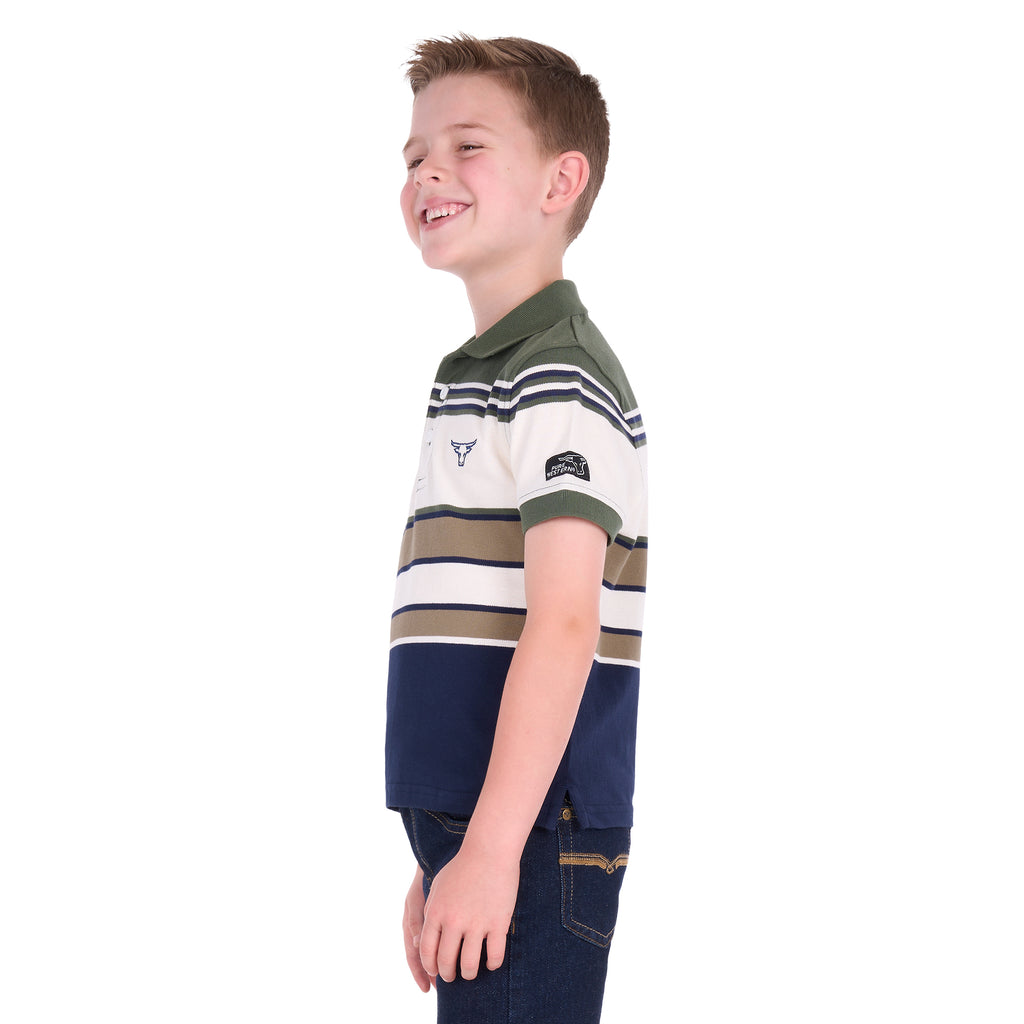 Pure Western Boys Jay S/S Polo (P6S3500322) Green/Navy