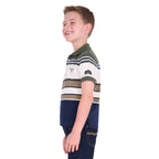 Pure Western Boys Jay S/S Polo (P6S3500322) Green/Navy