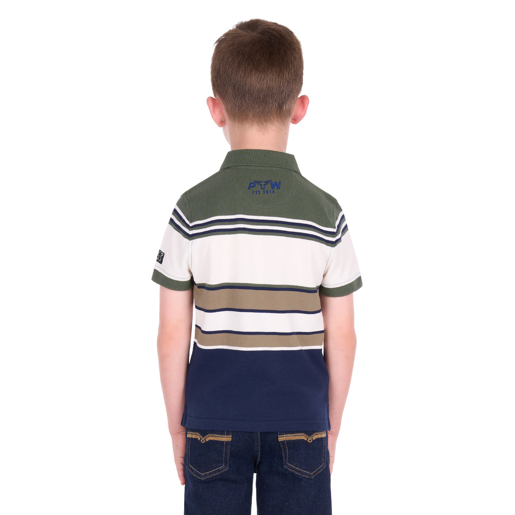Pure Western Boys Jay S/S Polo (P6S3500322) Green/Navy