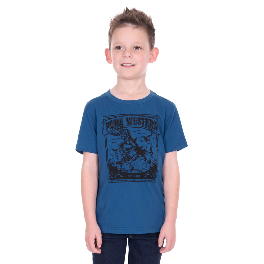 Pure Western Boys Rodeo S/S Tee (P6W3503171) Denim