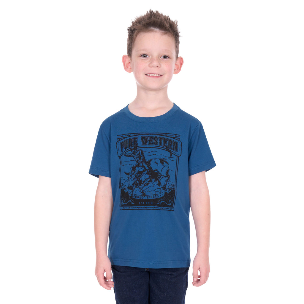 Pure Western Boys Rodeo S/S Tee (P6W3503171) Denim