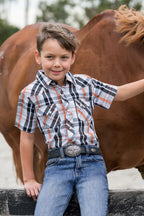 Pure Western Boys Terry S/S Shirt (P6S3103302) Black/Rust