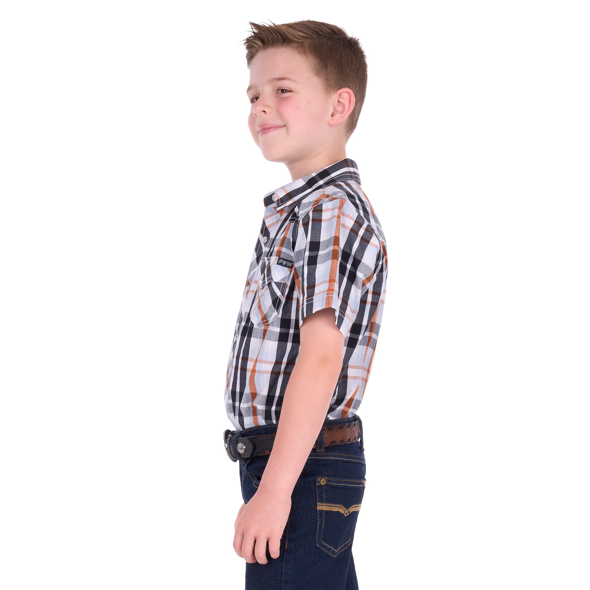Pure Western Boys Terry S/S Shirt (P6S3103302) Black/Rust