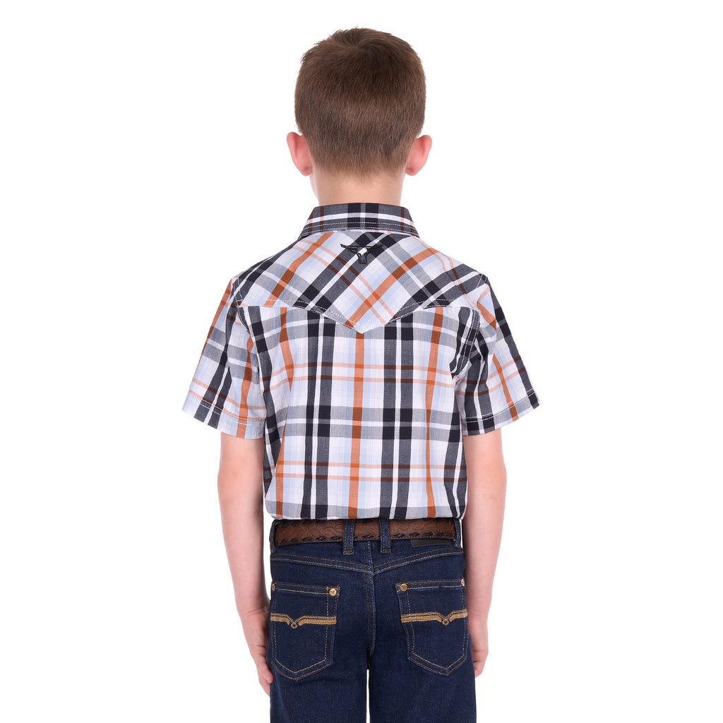 Pure Western Boys Terry S/S Shirt (P6S3103302) Black/Rust