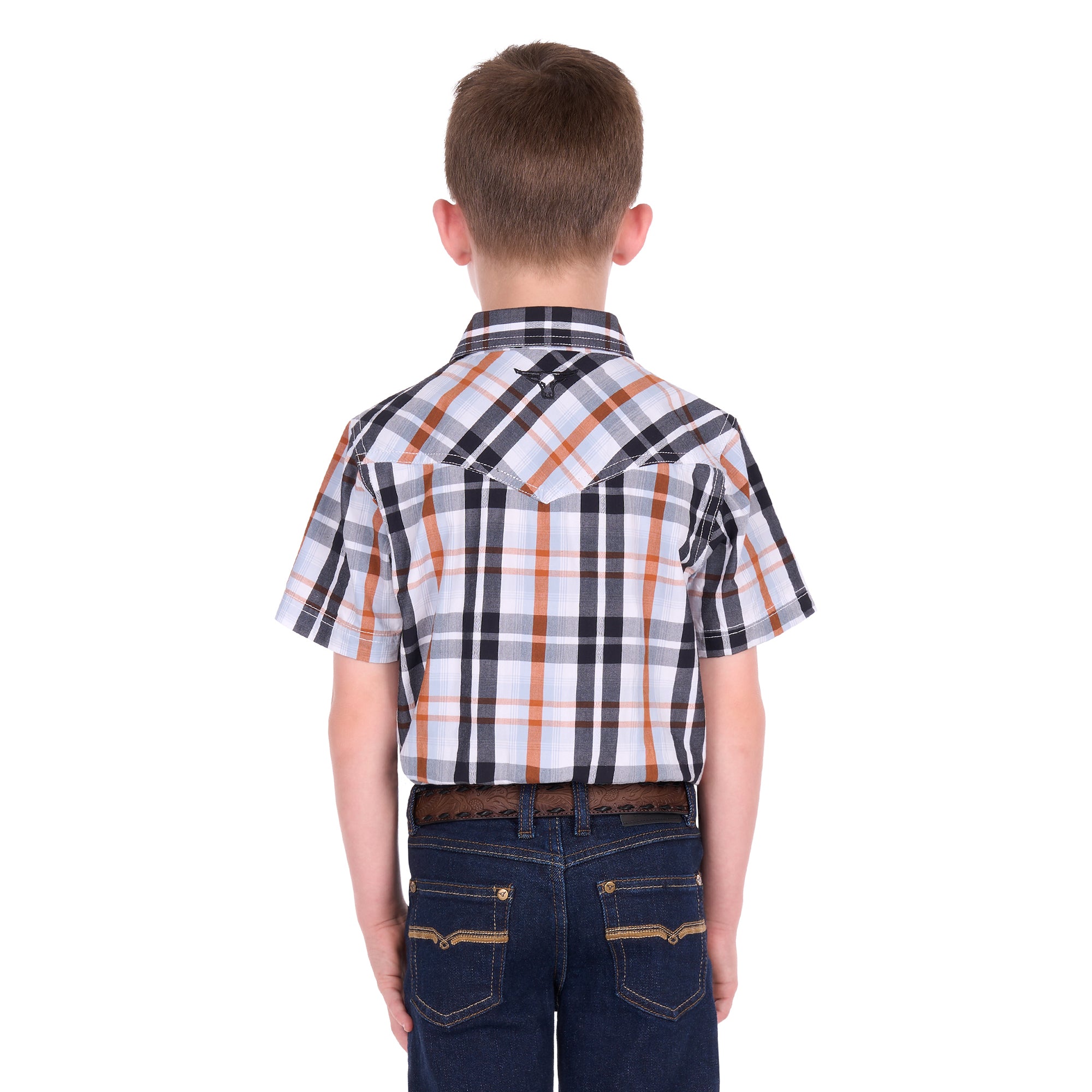 Pure Western Boys Terry S/S Shirt (P6S3103302) Black/Rust