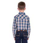 Pure Western Boys Todd L/S Shirt (P6S3100301) Navy/Tan