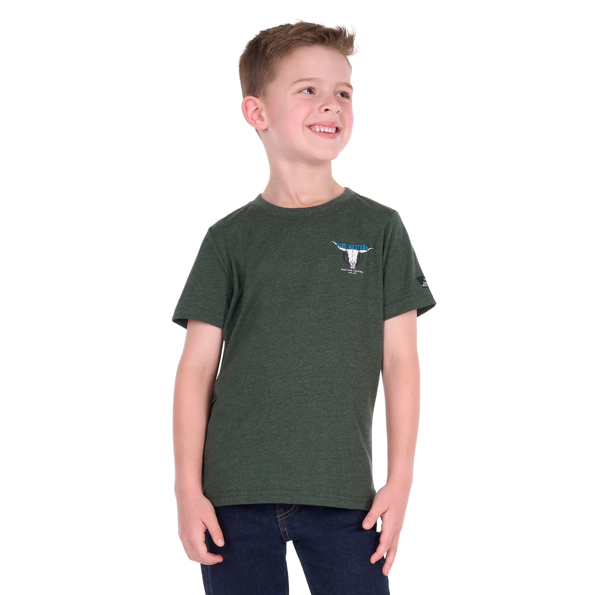 Pure Western Boys Tony S/S Tee (P6S3503313) Green Marle