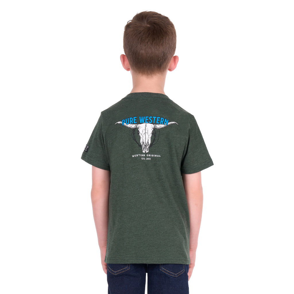 Pure Western Boys Tony S/S Tee (P6S3503313) Green Marle