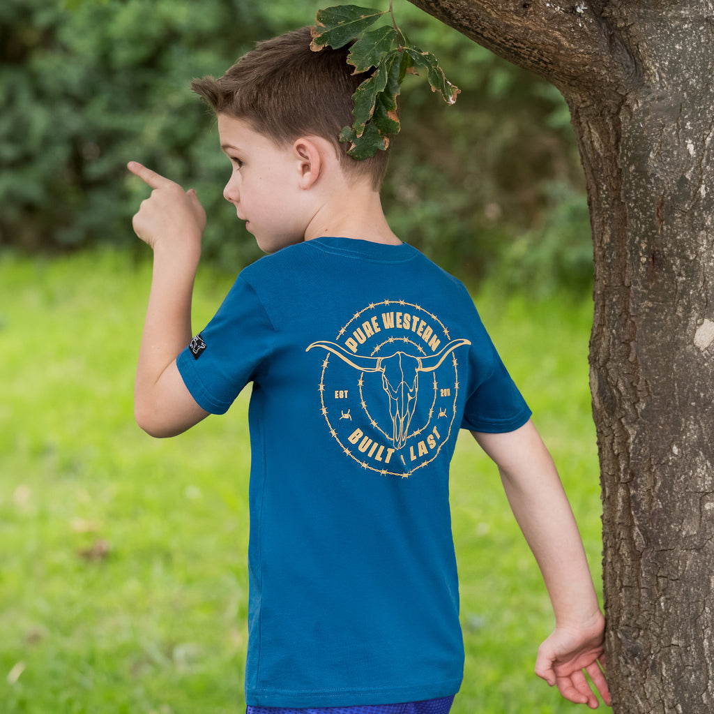 Pure Western Boys Walker S/S Tee (P6S3503314) Denim