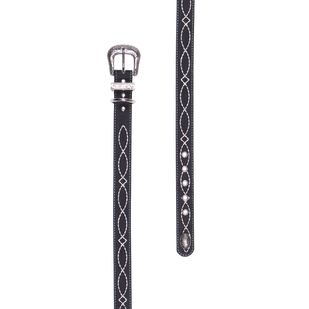 Pure Western Carey Dog Collar (P6S2937CLR) Black Flat Lay Buckle and Tail