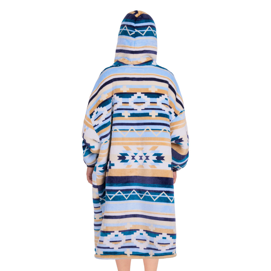 Pure Western Childrens Aztec Snuggle Hoodie (P6W7935SNU) Natural/Blue 8-14