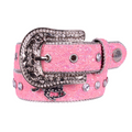 Pure Western Childrens Betina Belt (P6S5905BLT) Hot Pink Rolled Up on white background