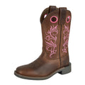 Pure Western Childrens Clara Western Boots (PCP78126C) Dark Brown/Pink