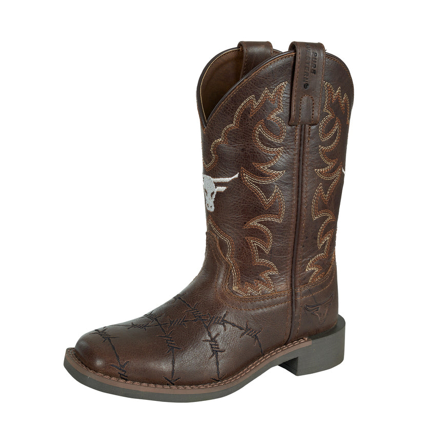 Pure Western Childrens Denver Western Boots (PCP78131C) Dark Brown