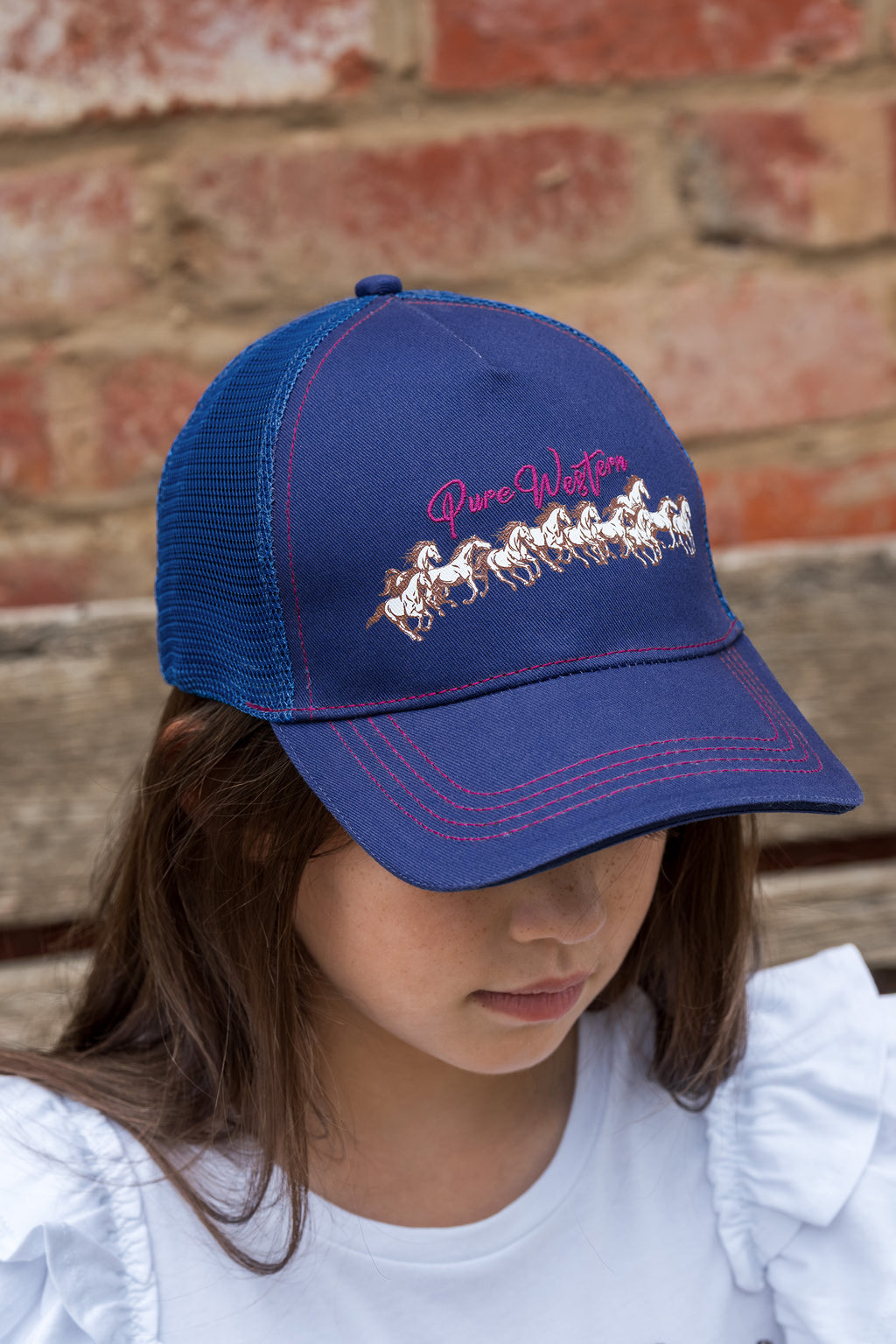 Pure Western Childrens Harper Trucker Cap (P6S5952CAP) Navy