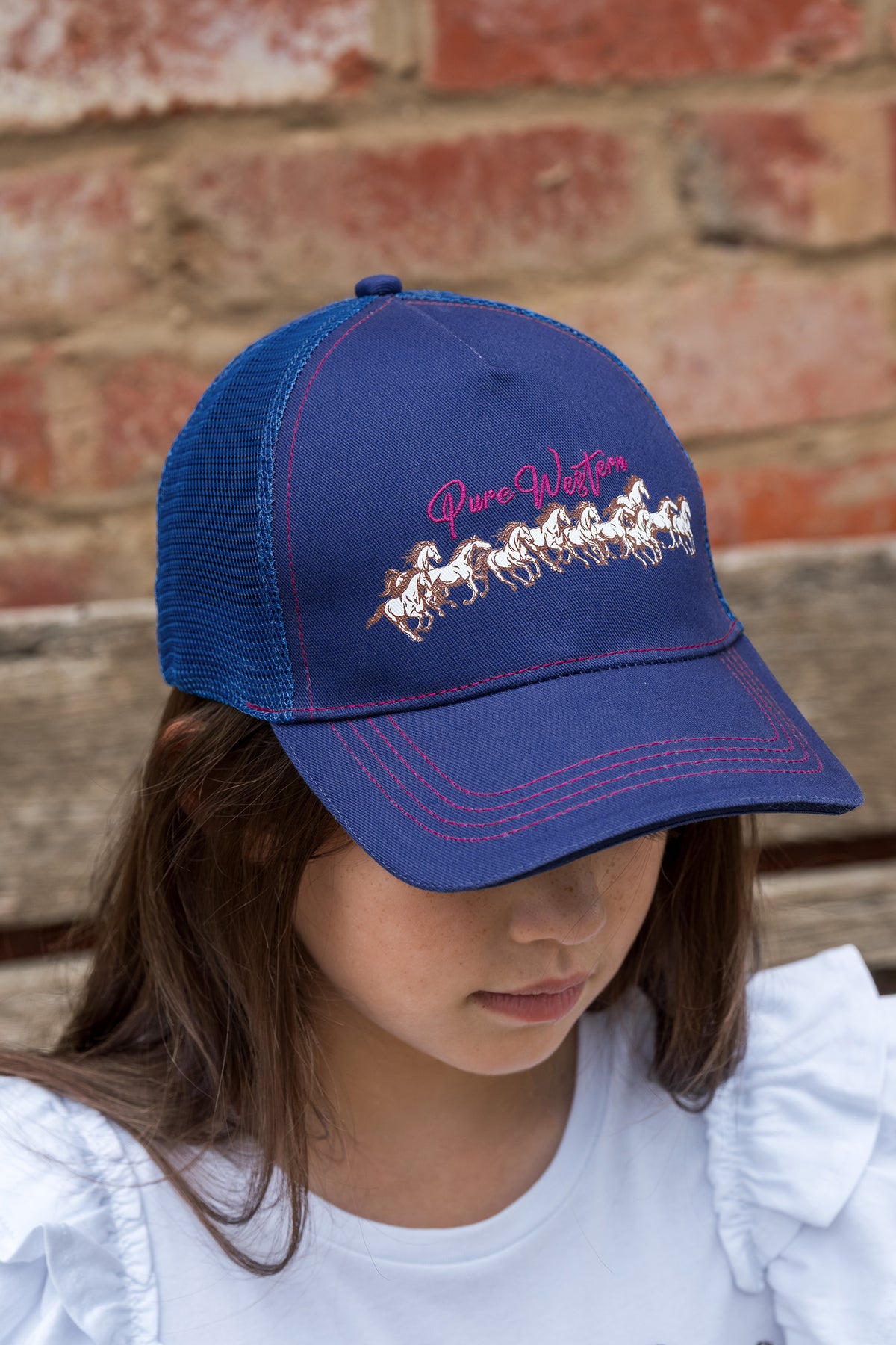 Pure Western Childrens Harper Trucker Cap (P6S5952CAP) Navy