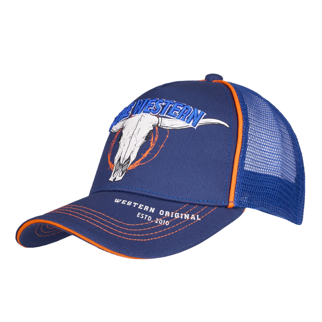 Pure Western Childrens Tony Trucker Cap (P6S3904CAP) Navy/Orange