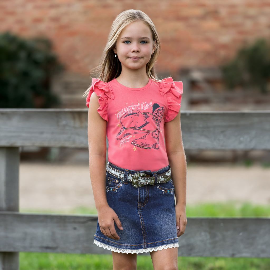Pure Western Girls Alira S/S Tee  (P6S5503291) Pink