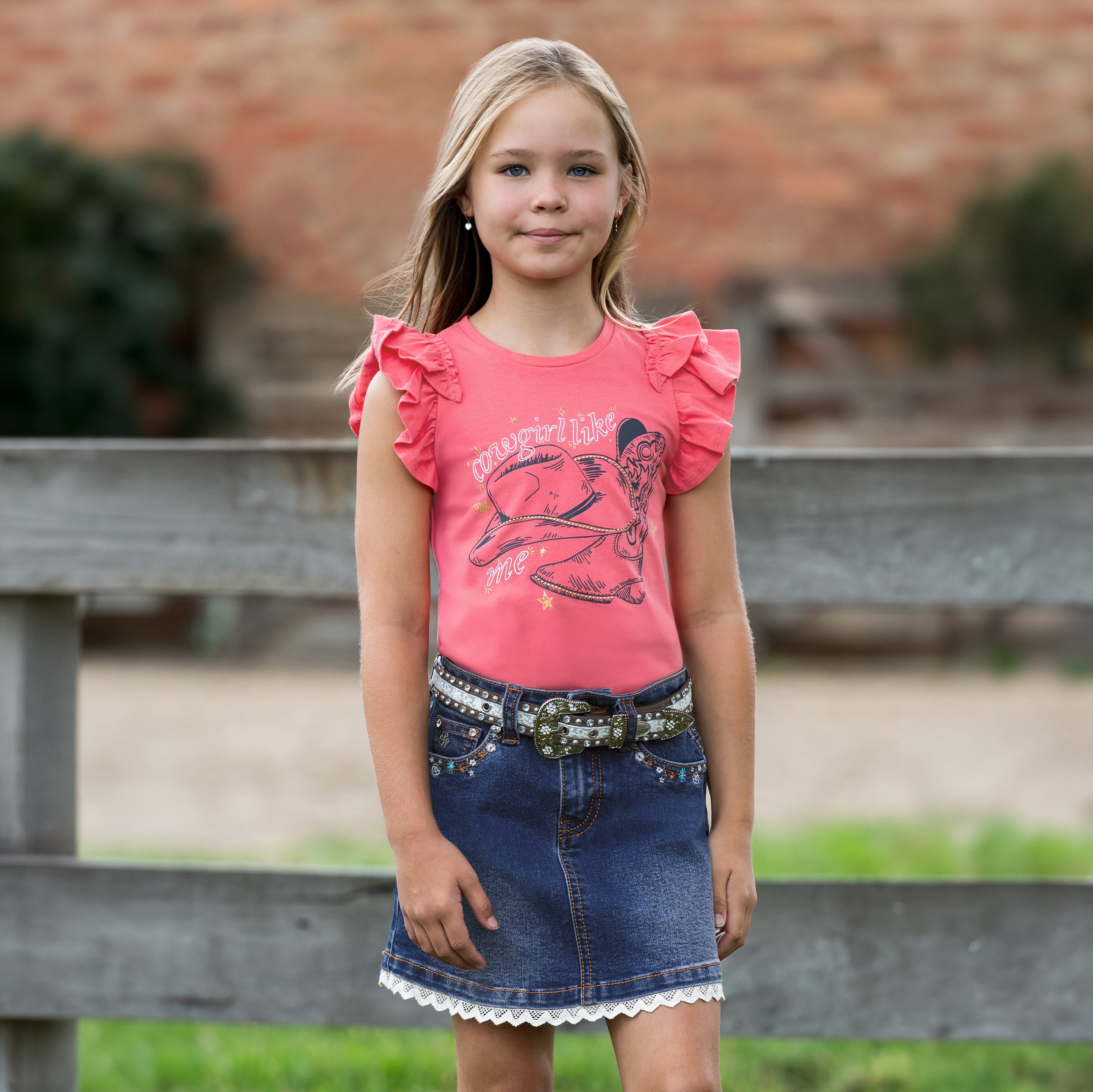 Pure Western Girls Alira S/S Tee  (P6S5503291) Pink