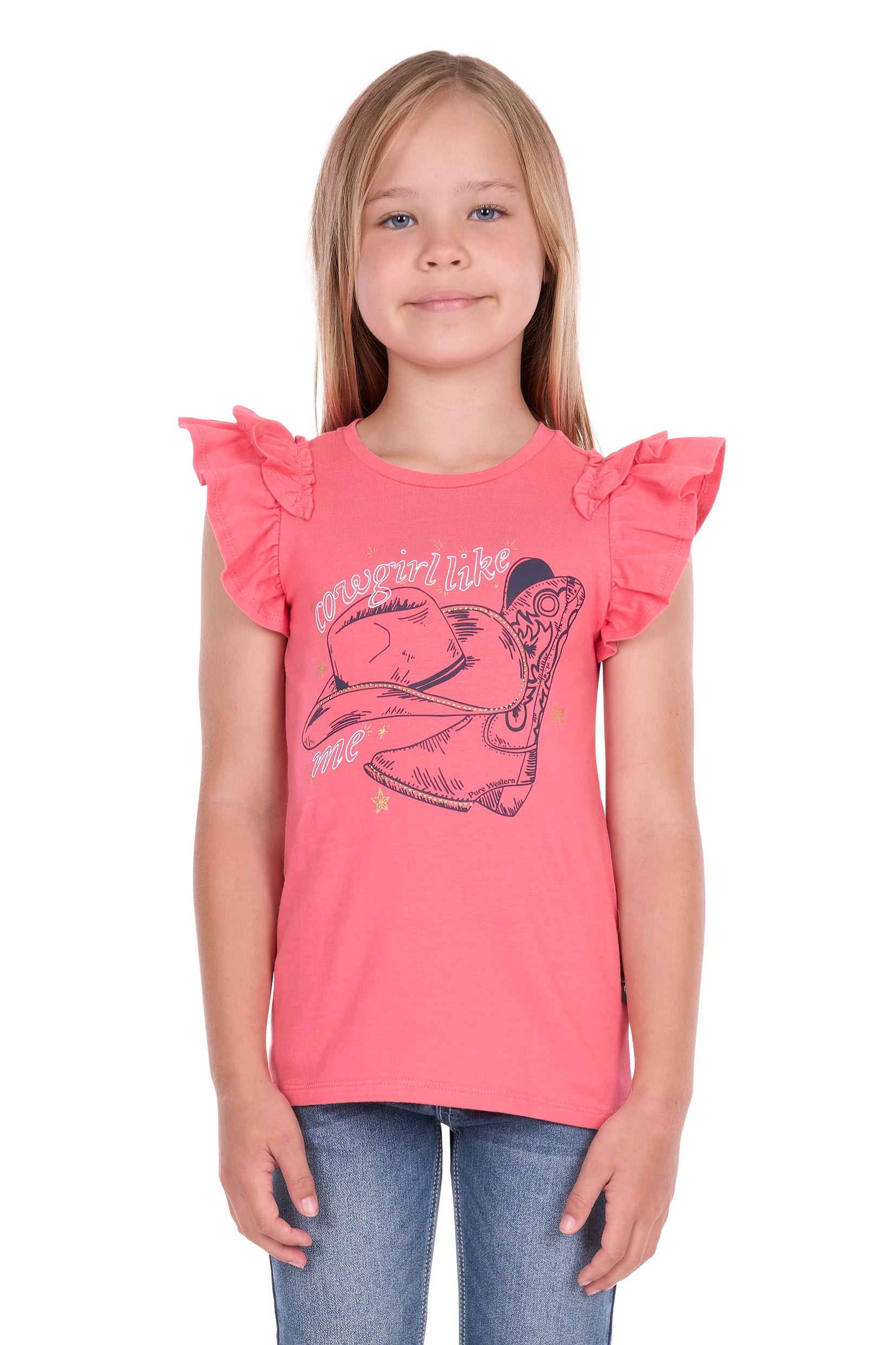 Pure Western Girls Alira S/S Tee  (P6S5503291) Pink