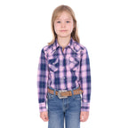Pure Western Girls Arleen L/S Shirt (P6W5527199) Pink/Navy