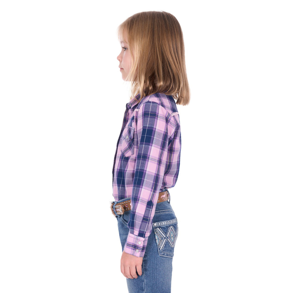 Pure Western Girls Arleen L/S Shirt (P6W5527199) Pink/Navy