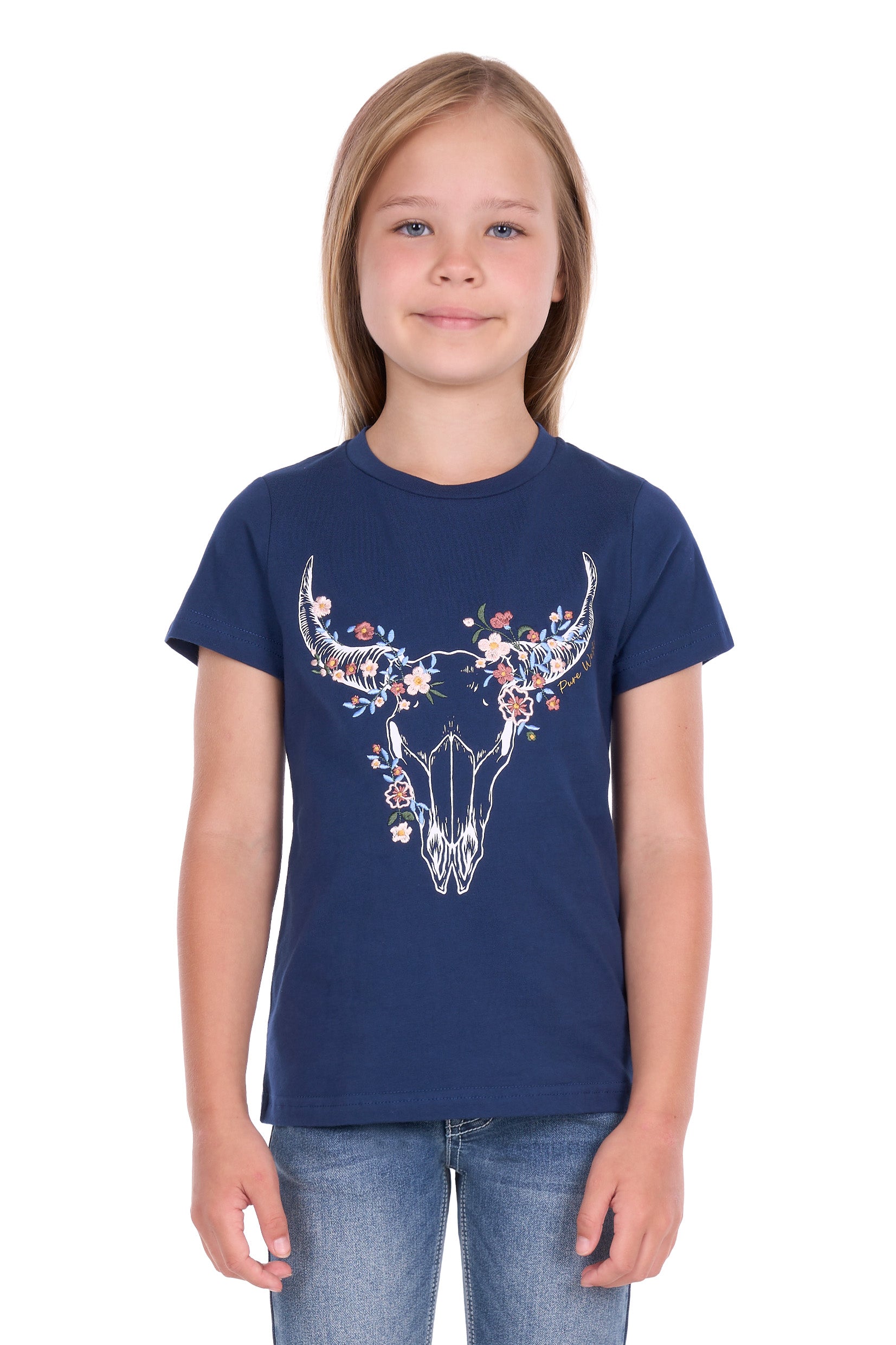 Pure Western Girls Bindi S/S Tee (P6S5501292) Navy