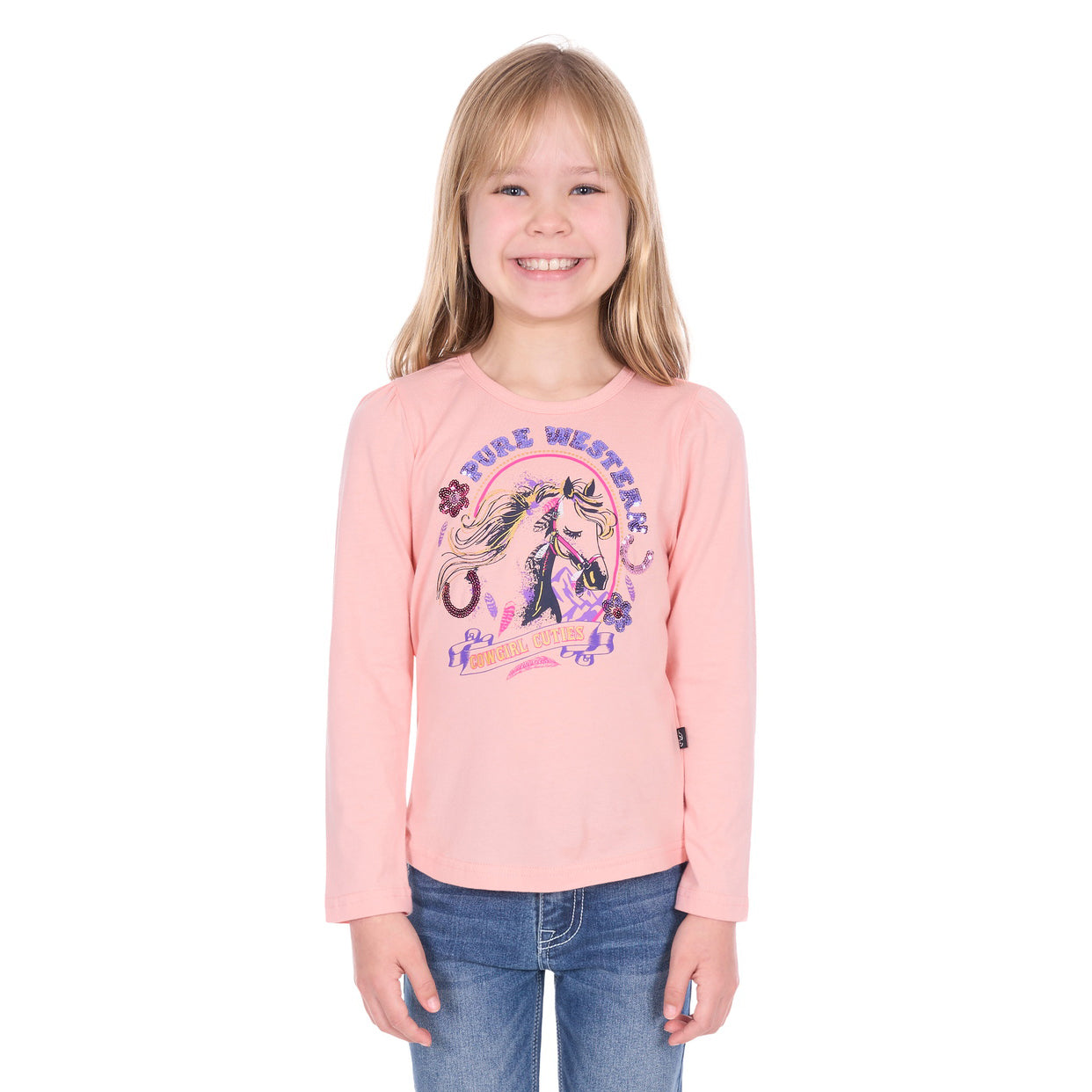 Pure Western Girls Danica L/S Tee (P6W5500179) Peach
