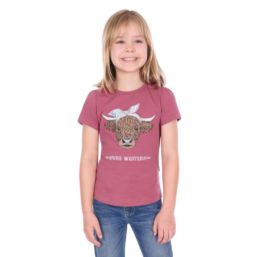 Pure Western Girls Estelle S/S Tee (P6W5526212) Raspberry