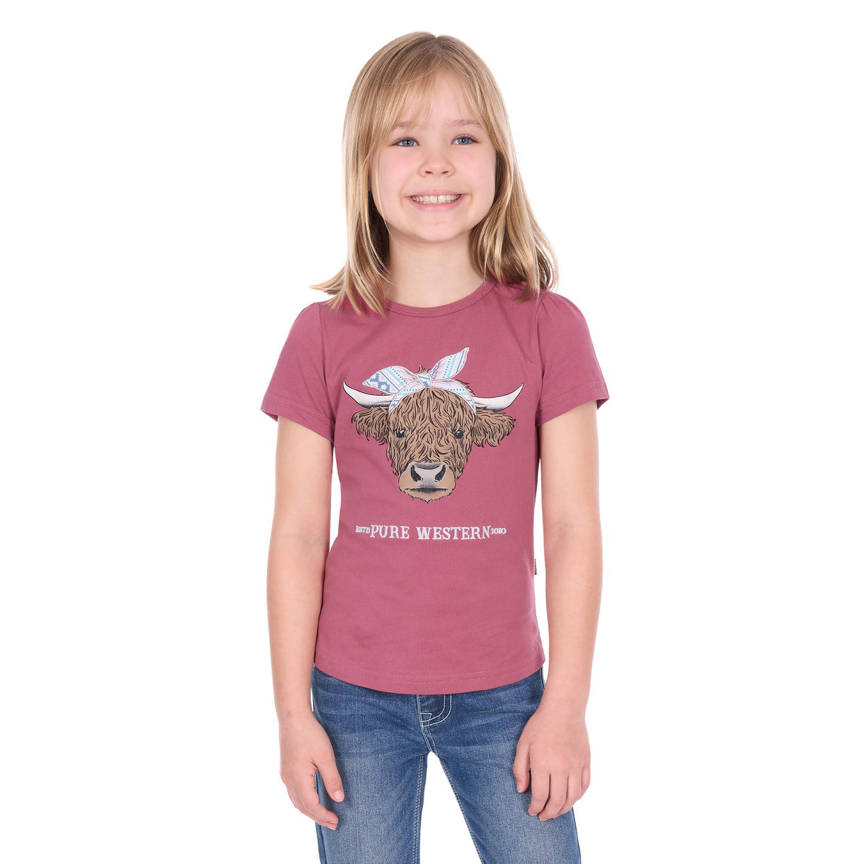Pure Western Girls Estelle S/S Tee (P6W5526212) Raspberry