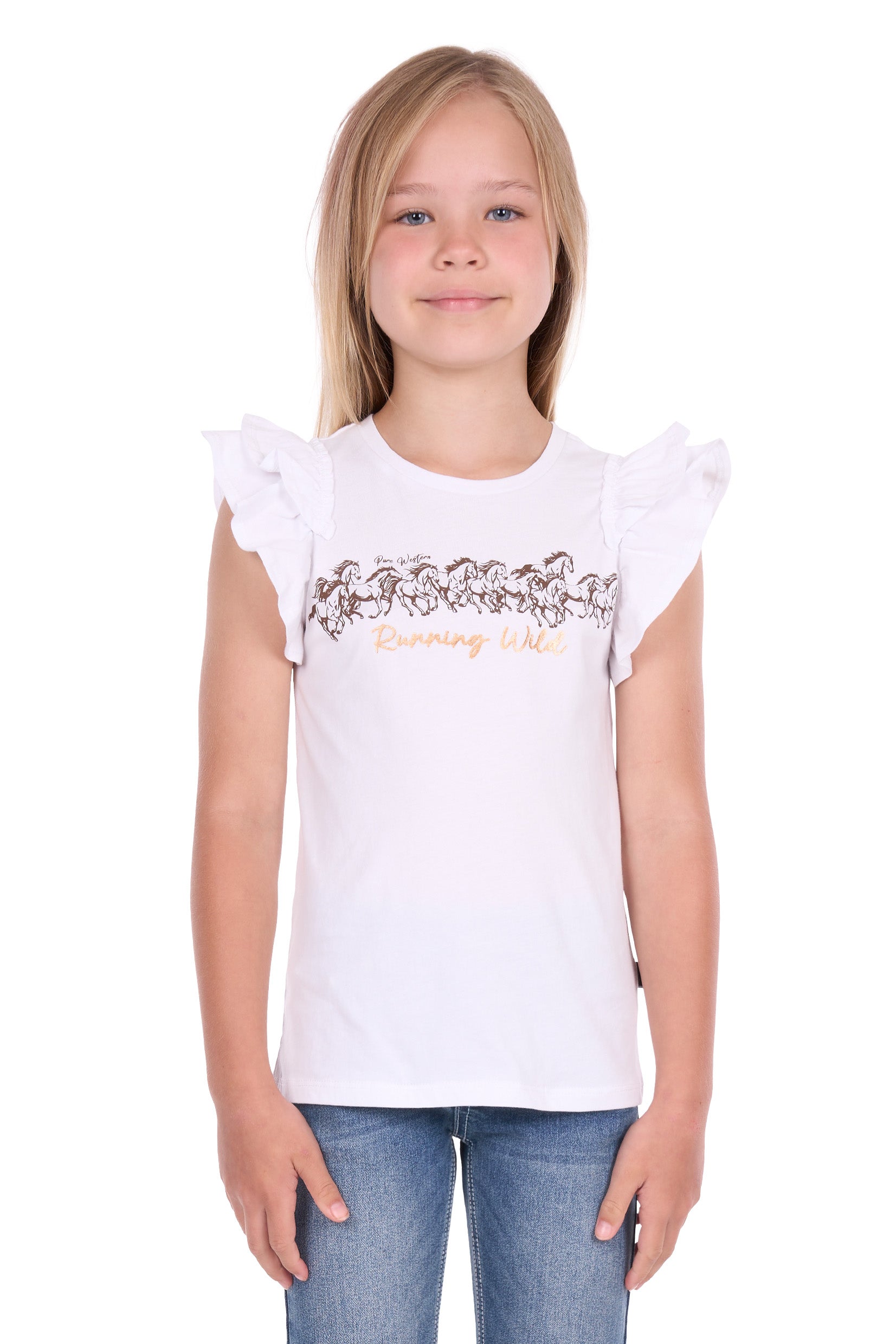 Pure Western Girls Harper S/S Tee (P6S5501291) White