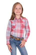 Pure Western Girls Jill L/S Shirt (P6S5127257) Red/Blue