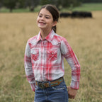 Pure Western Girls Jill L/S Shirt (P6S5127257) Red/Blue