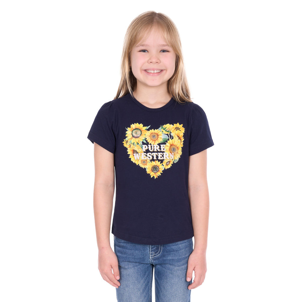 Pure Western Girls Marissa S/S Tee (P6W5500205) Navy