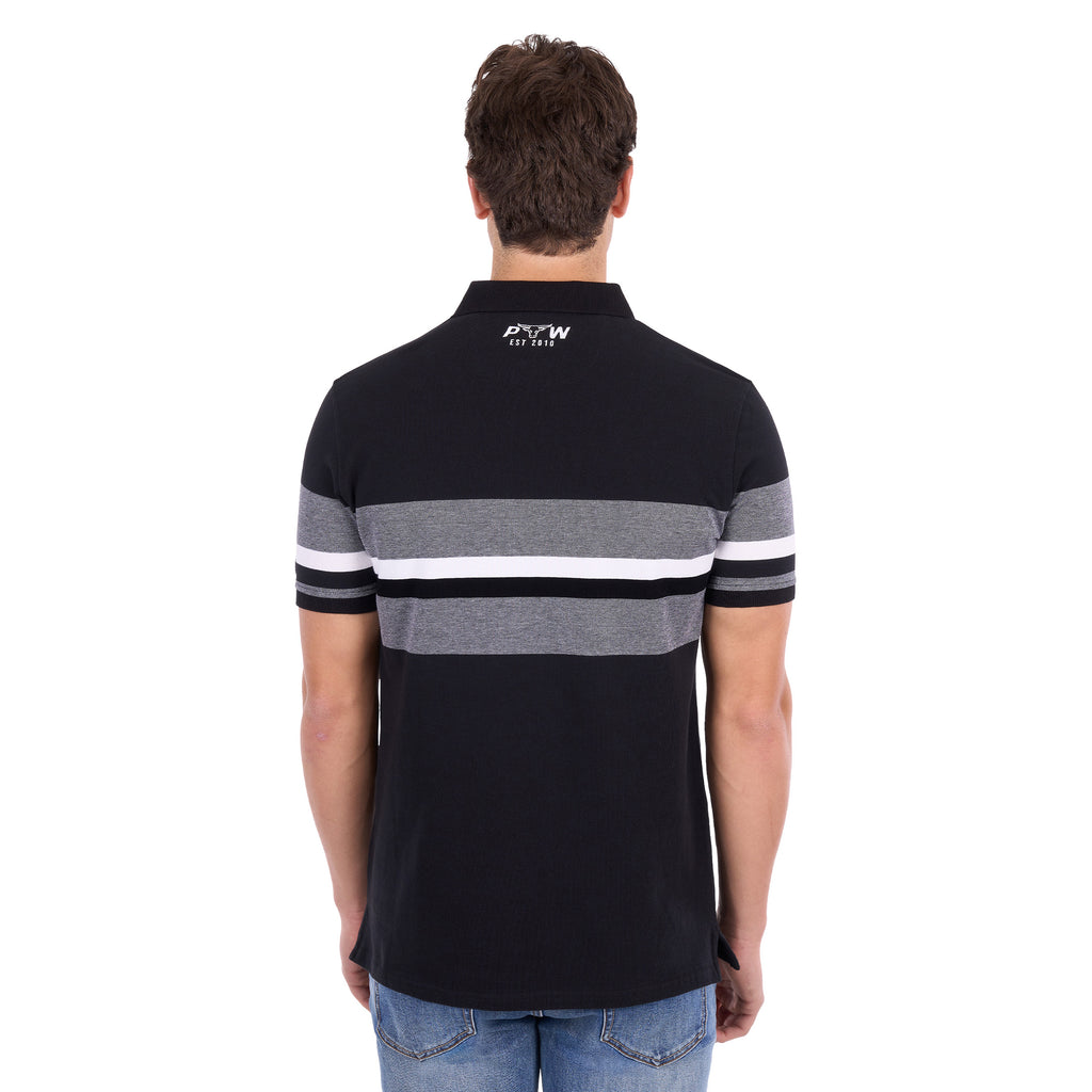 Pure Western Mens Brett S/S Polo (P6S1505321) Black/White
