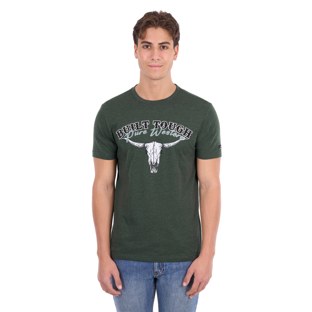 Pure Western Mens Chris S/S Tee (P6S1503317) Green Marle