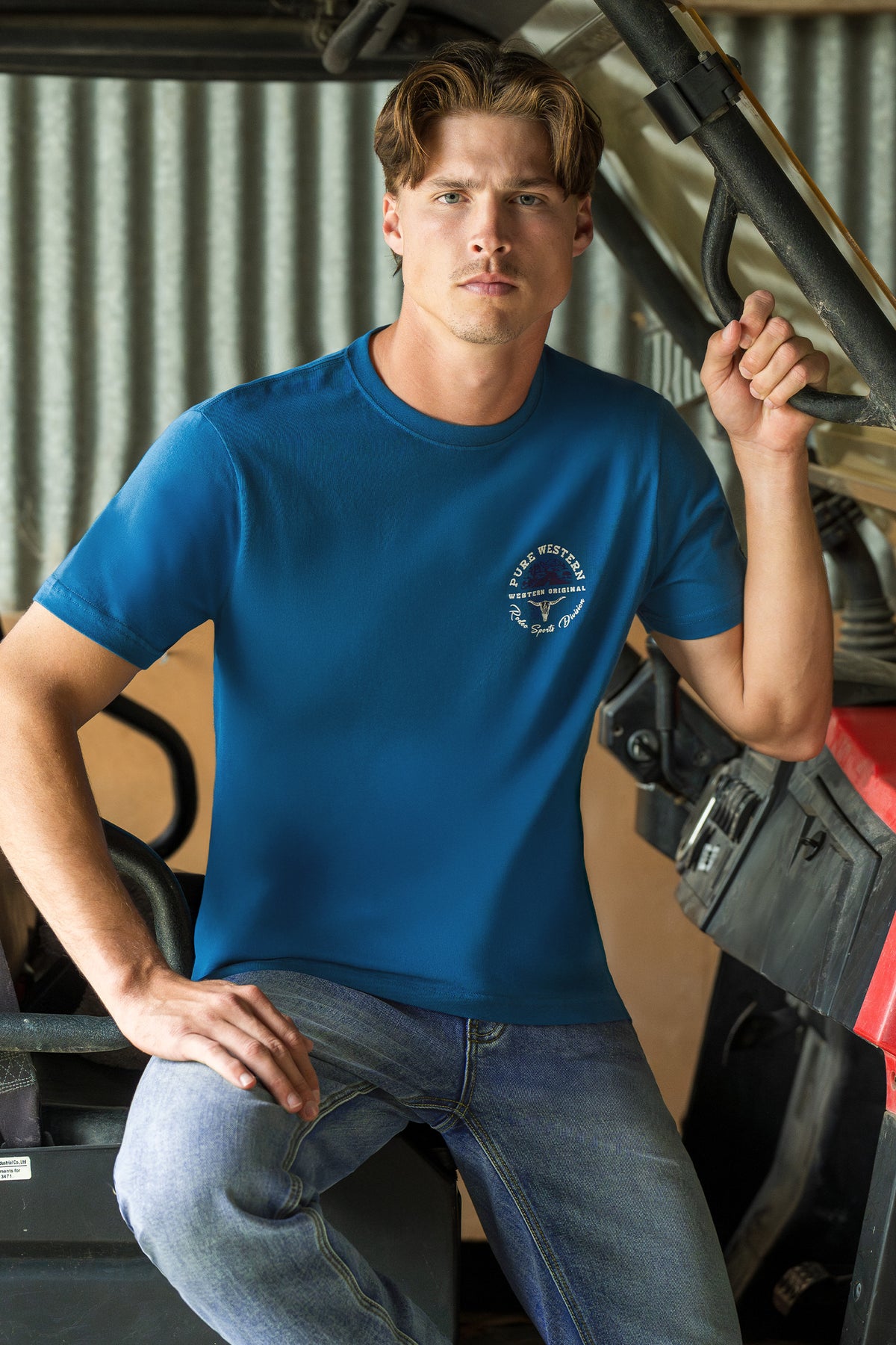 Pure Western Mens Craig S/S Tee (P6S1503312) Denim