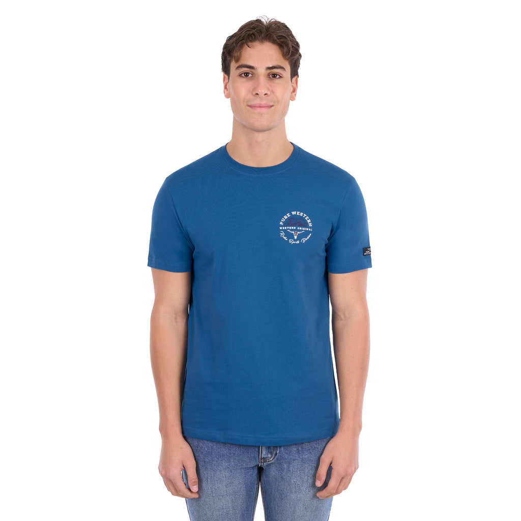 Pure Western Mens Craig S/S Tee (P6S1503312) Denim