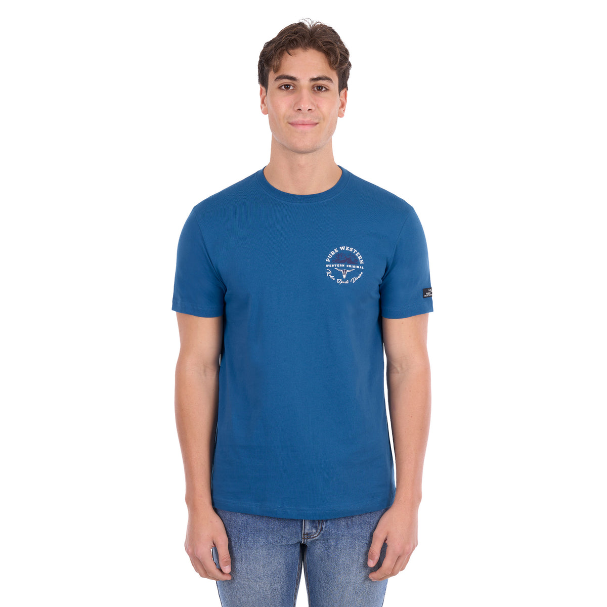 Pure Western Mens Craig S/S Tee (P6S1503312) Denim