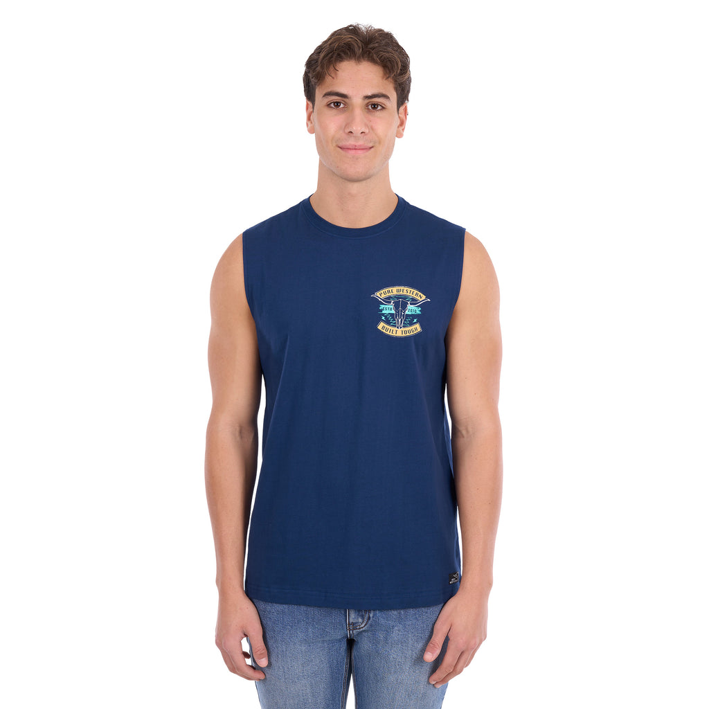 Pure Western Mens Dale Muscle Tank (P6S1510319) Navy