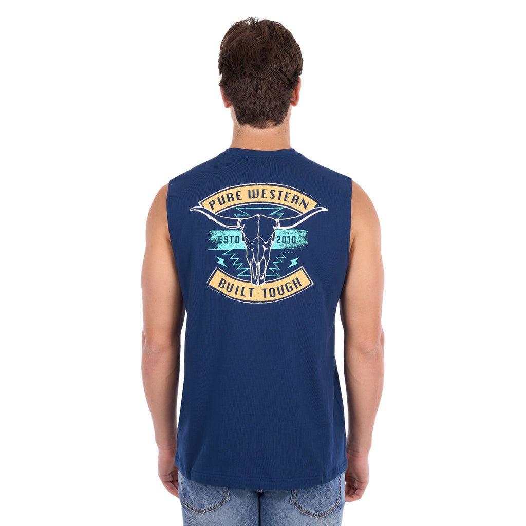 Pure Western Mens Dale Muscle Tank (P6S1510319) Navy