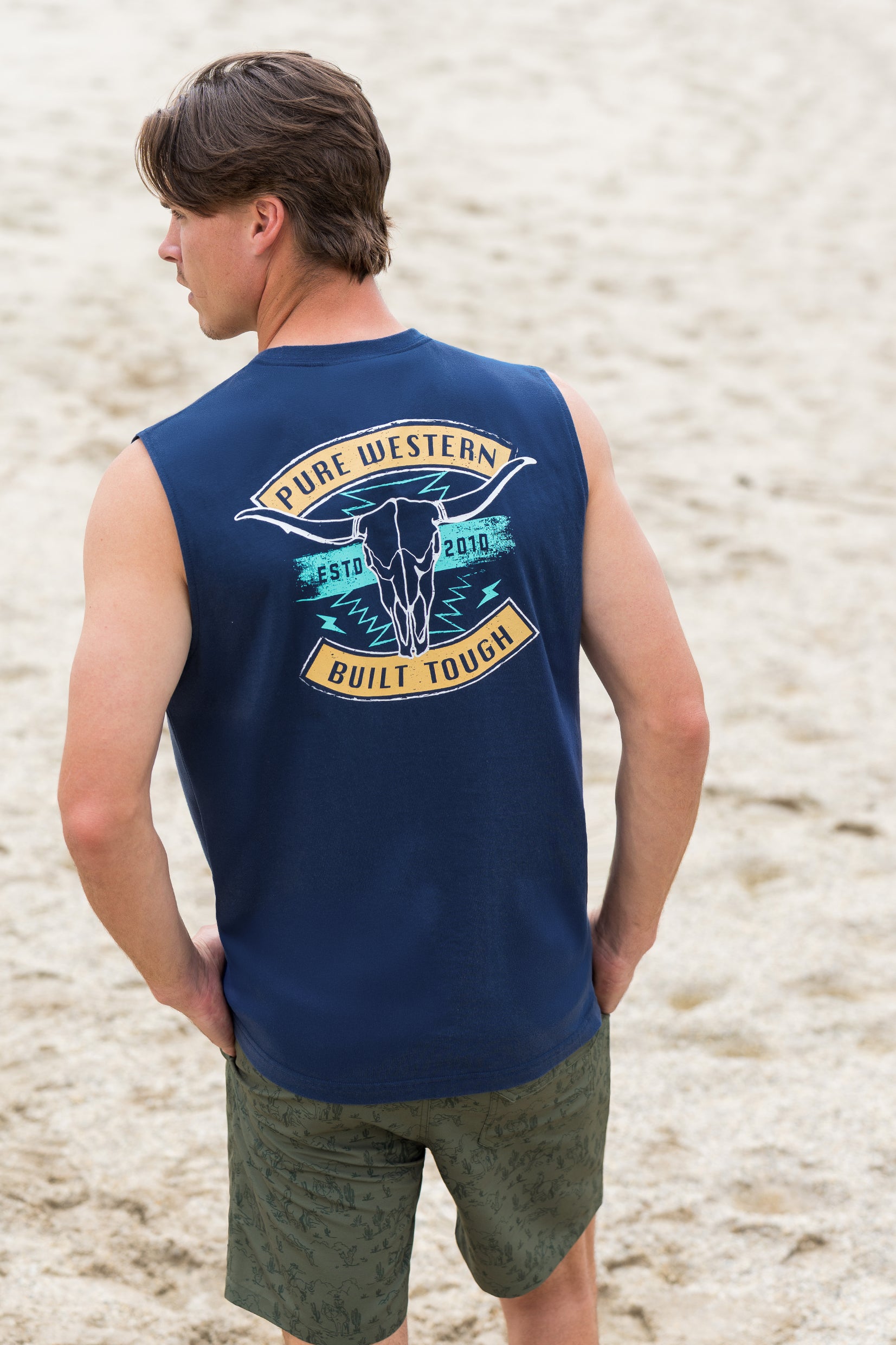 Pure Western Mens Dale Muscle Tank (P6S1510319) Navy