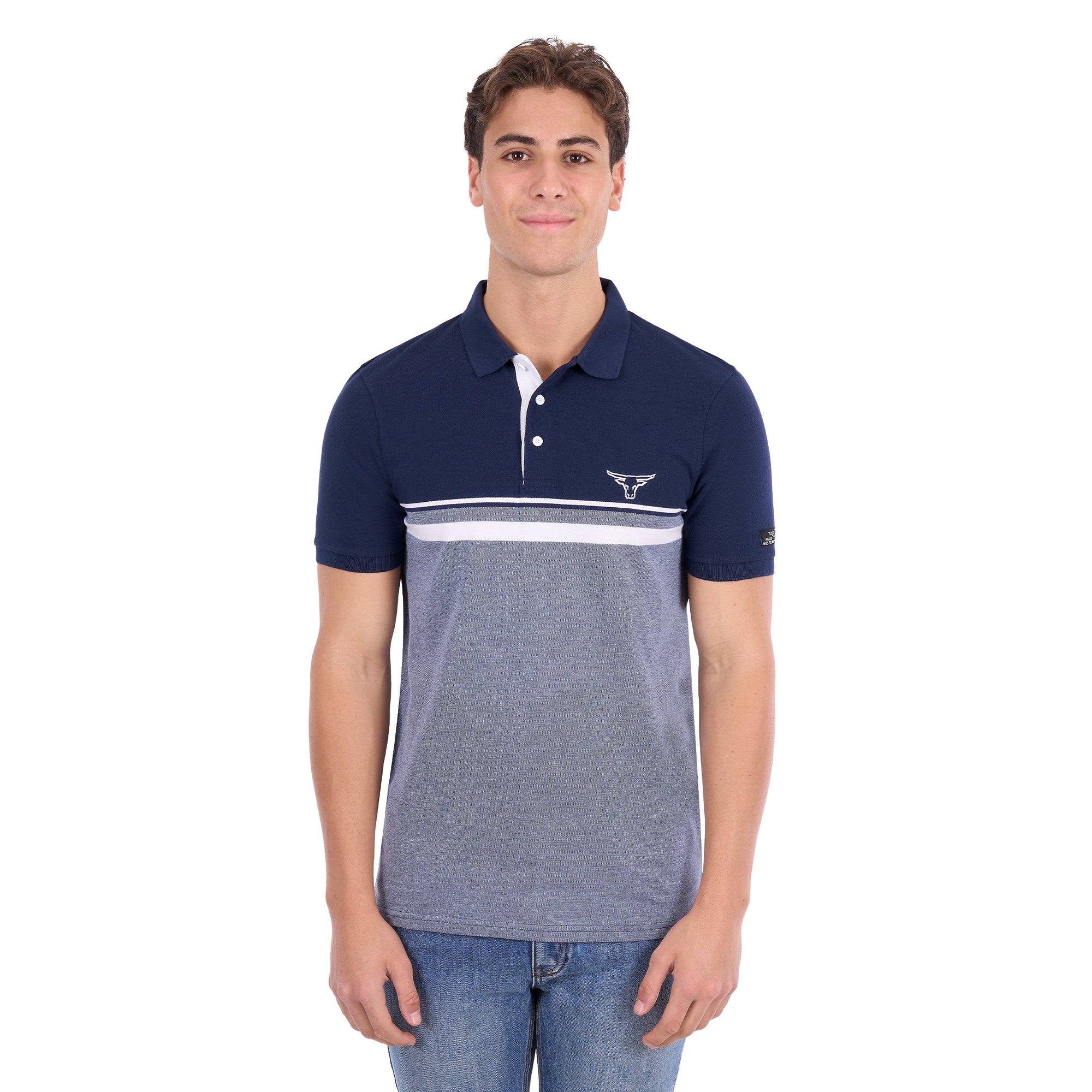 Pure Western Mens Dean S/S Polo (P6S1505323) Navy/White